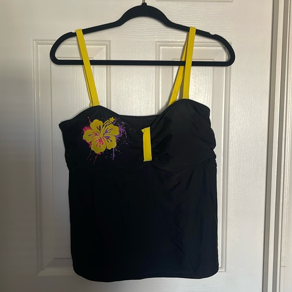 Y2k style Bathing suit top black and yellow